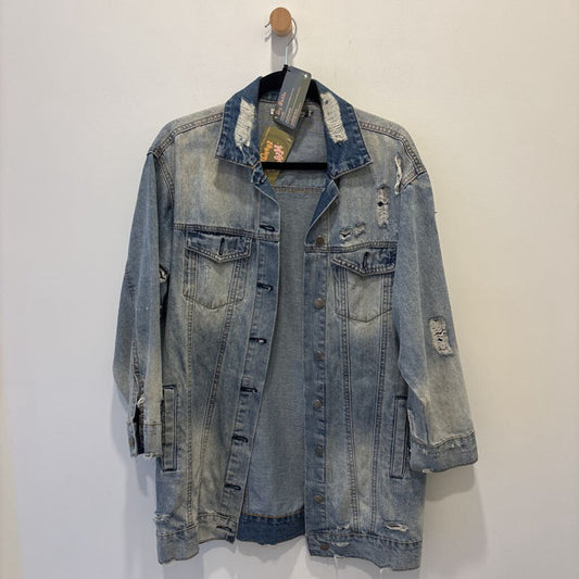 REVAMPED DENIM - OVERSIZED DISTRESSD JACKET