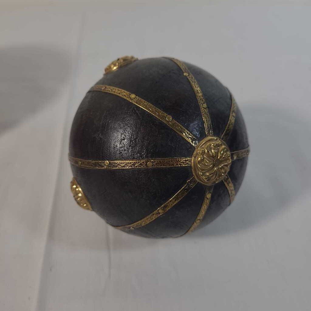 S/3 BRASS, COPPER WOOD BALLS