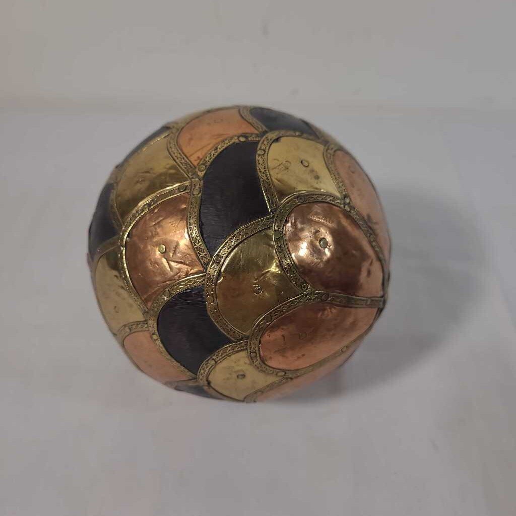 S/3 BRASS, COPPER WOOD BALLS