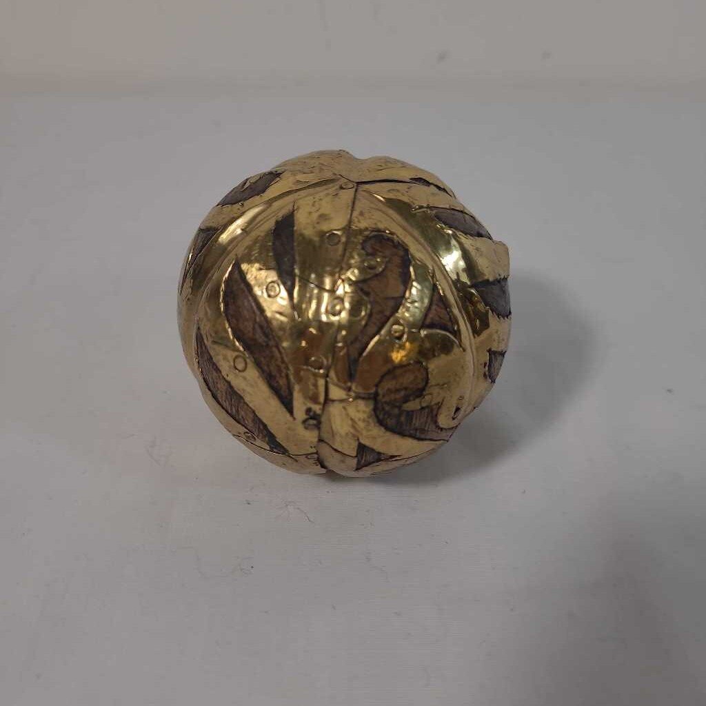 S/3 BRASS, COPPER WOOD BALLS