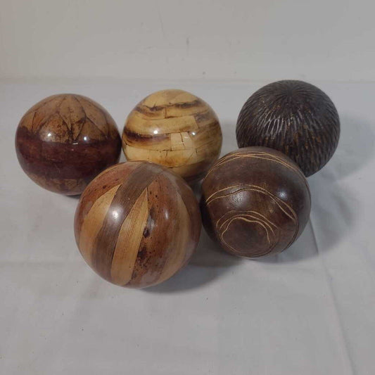 S/5 WOOD BALLS