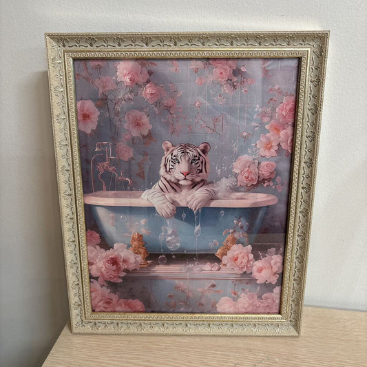 White Tiger Bathroom Wall Decor