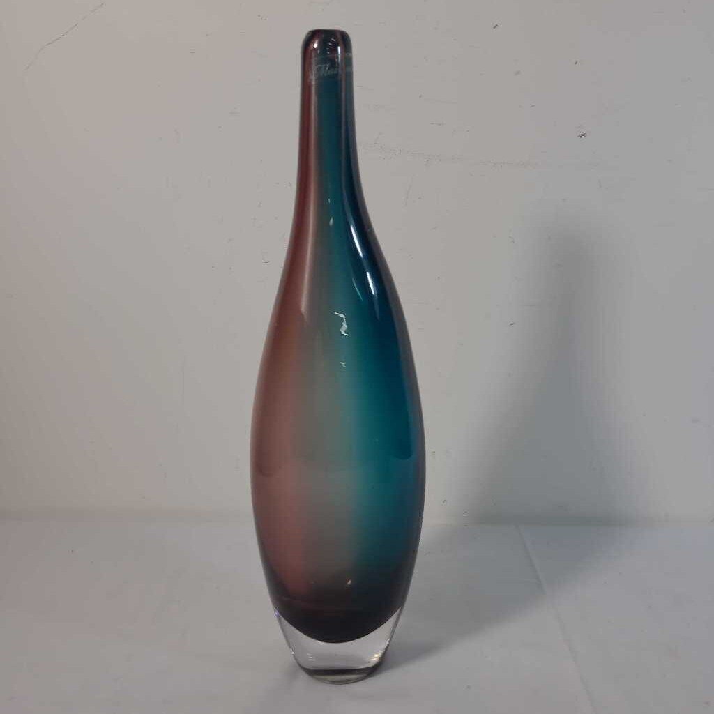 VTG MAC COCOS PURPLE/BLUE GLASS VASE