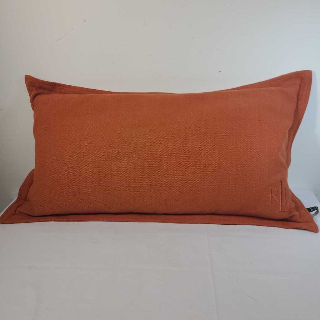 BURNT ORANGE LUMBAR RAULPH LAUREN DOWNFILLED PILLOW