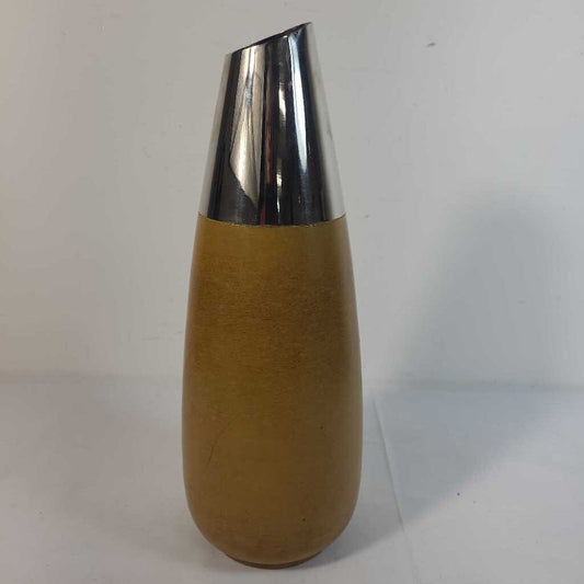 CARAMEL VASE W/ SILVER TOP