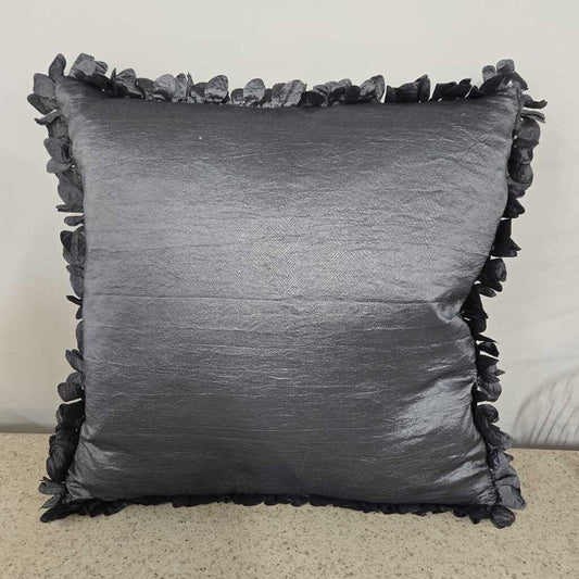 DOWN FILLED GREY SATIN PILLOW