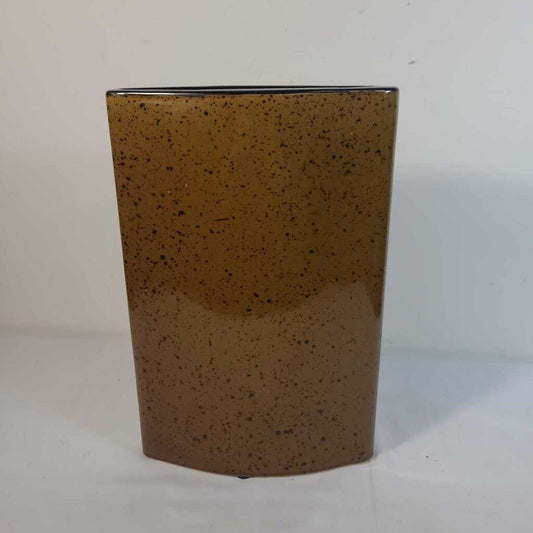 OVAL CARAMEL VASE W/ BROWN SPOTS
