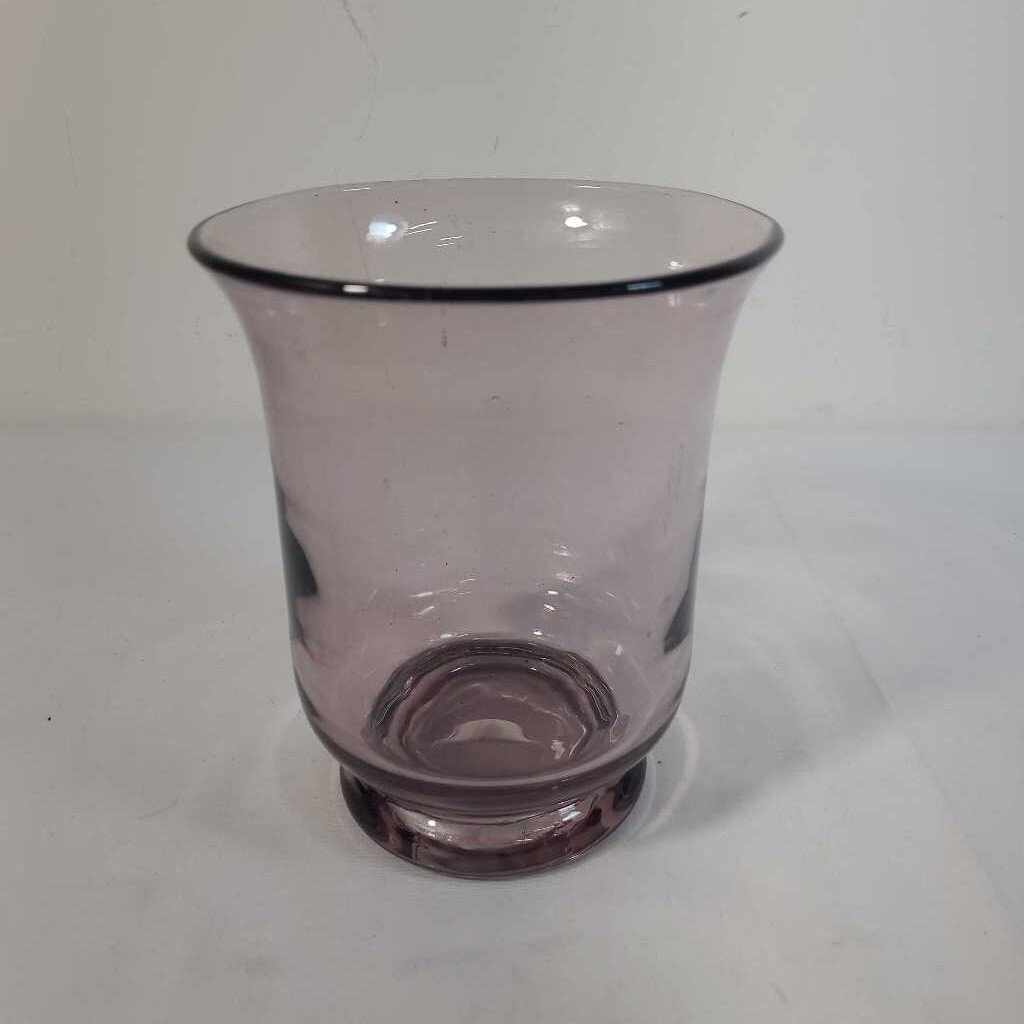 HAND BLOWN PURPLE GLASS VASE