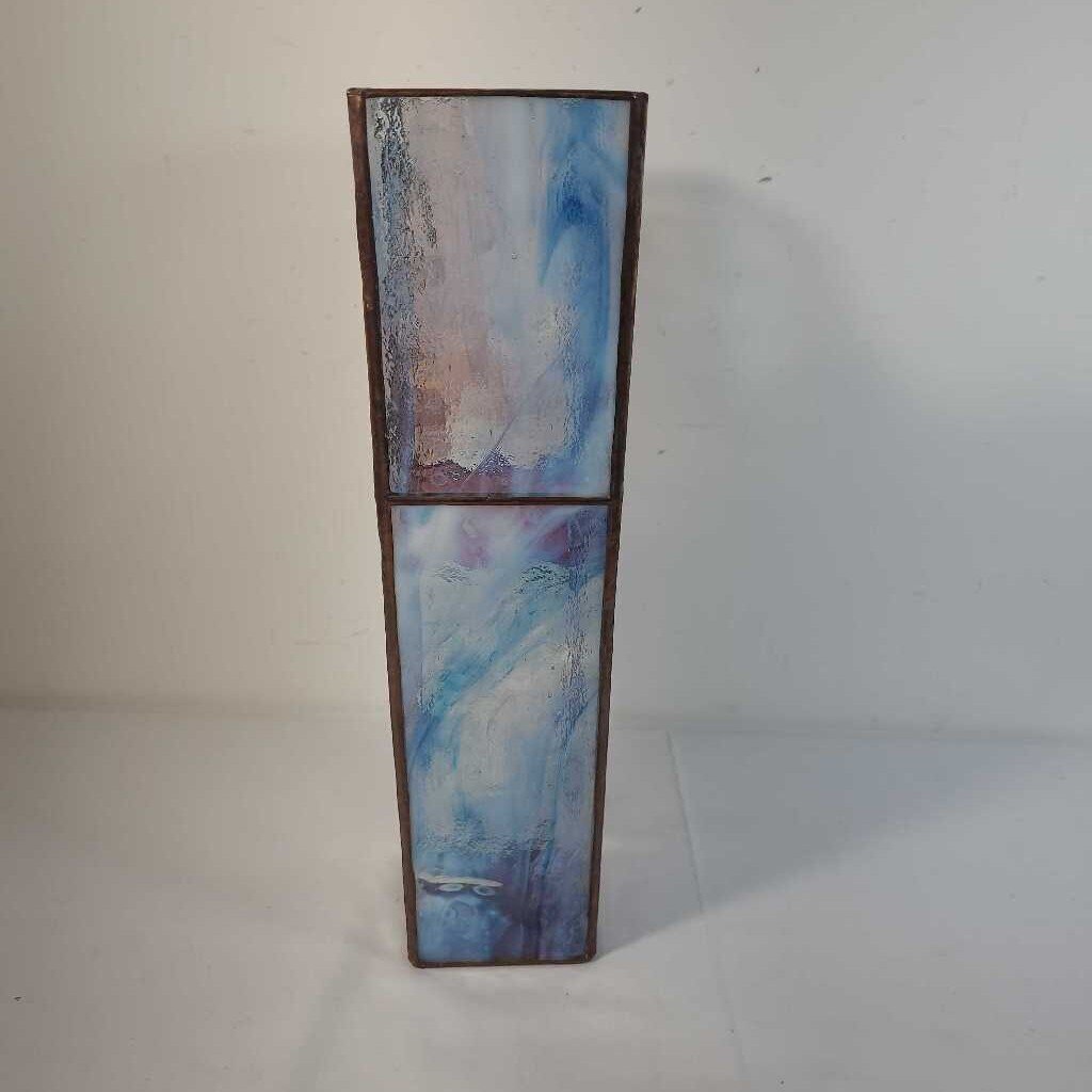VTG STAIN GLASS VASE