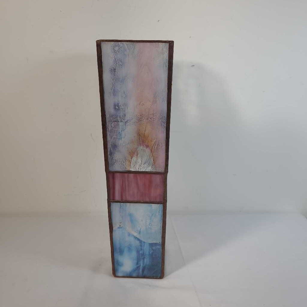 VTG STAIN GLASS VASE