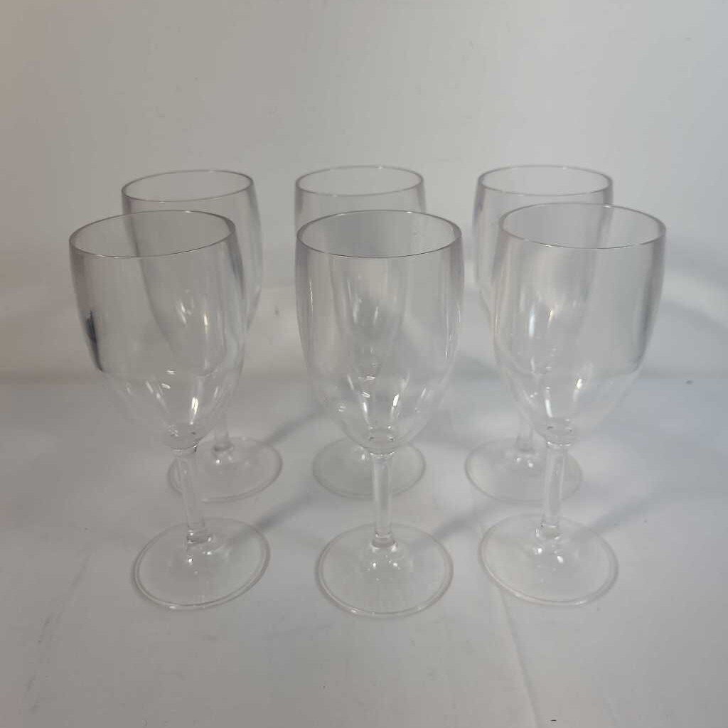 S/6 ACRYLIC WINE GLASSES