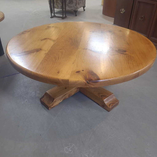 ROUND PINE COFFEE TABLE