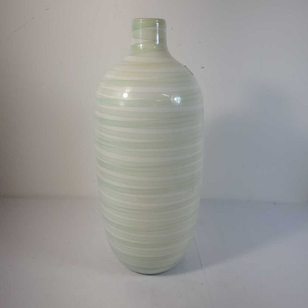 GREEN STRIPED VASE