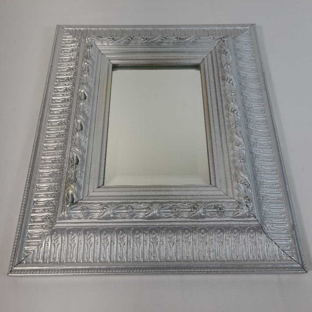 SILVER FRAMED MIRROR
