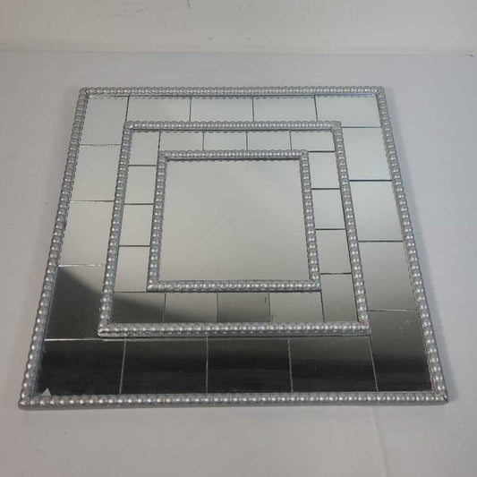 SILVER BUBBLE FRAMED MIRROE