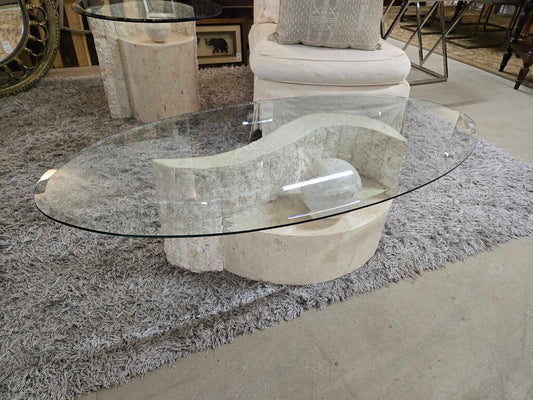 MAGNUSSEN STONE & GLASS COFFEE TABLE