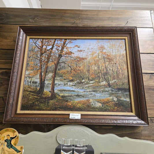 VINTAGE FRAMED LANDSCAPE OIL ON CANVAS