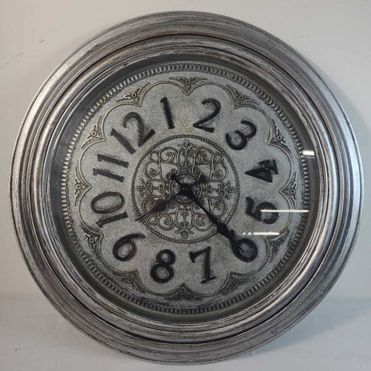 FAUX BRUSHED METAL CLOCK CLOCK