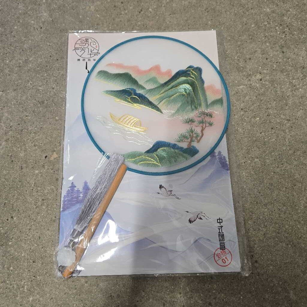 silk embroidered fan