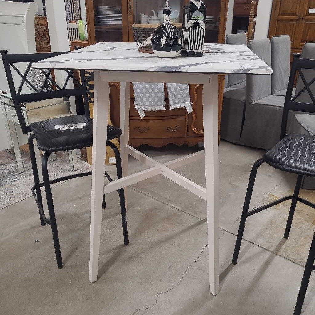 BAR HIEGHT FAUX MARBLE TOP TABLE