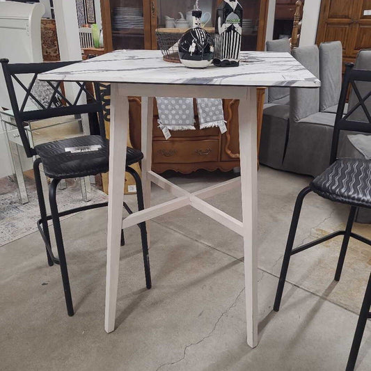 BAR HIEGHT FAUX MARBLE TOP TABLE