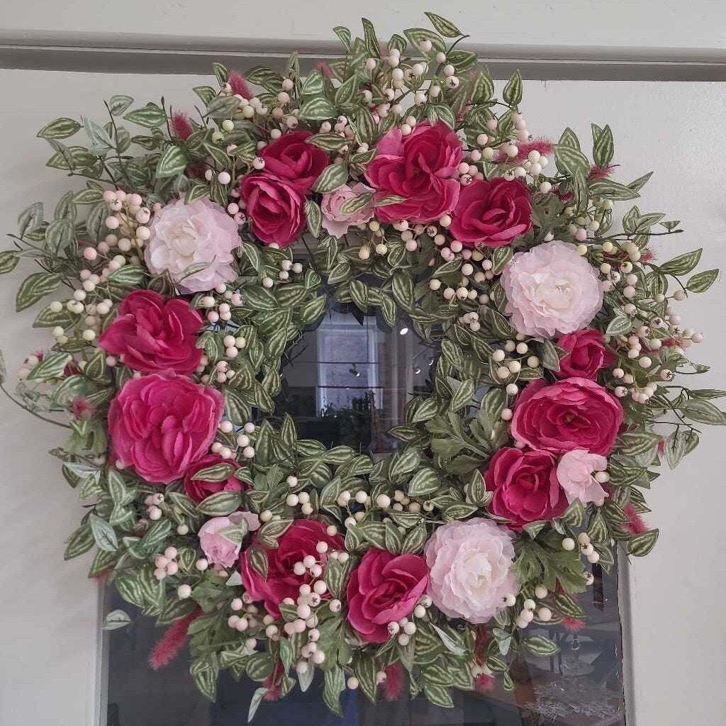 26" PINK ROSE WREATH