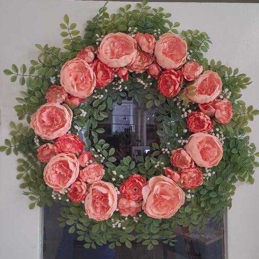 28" PINK PEONY WREATH