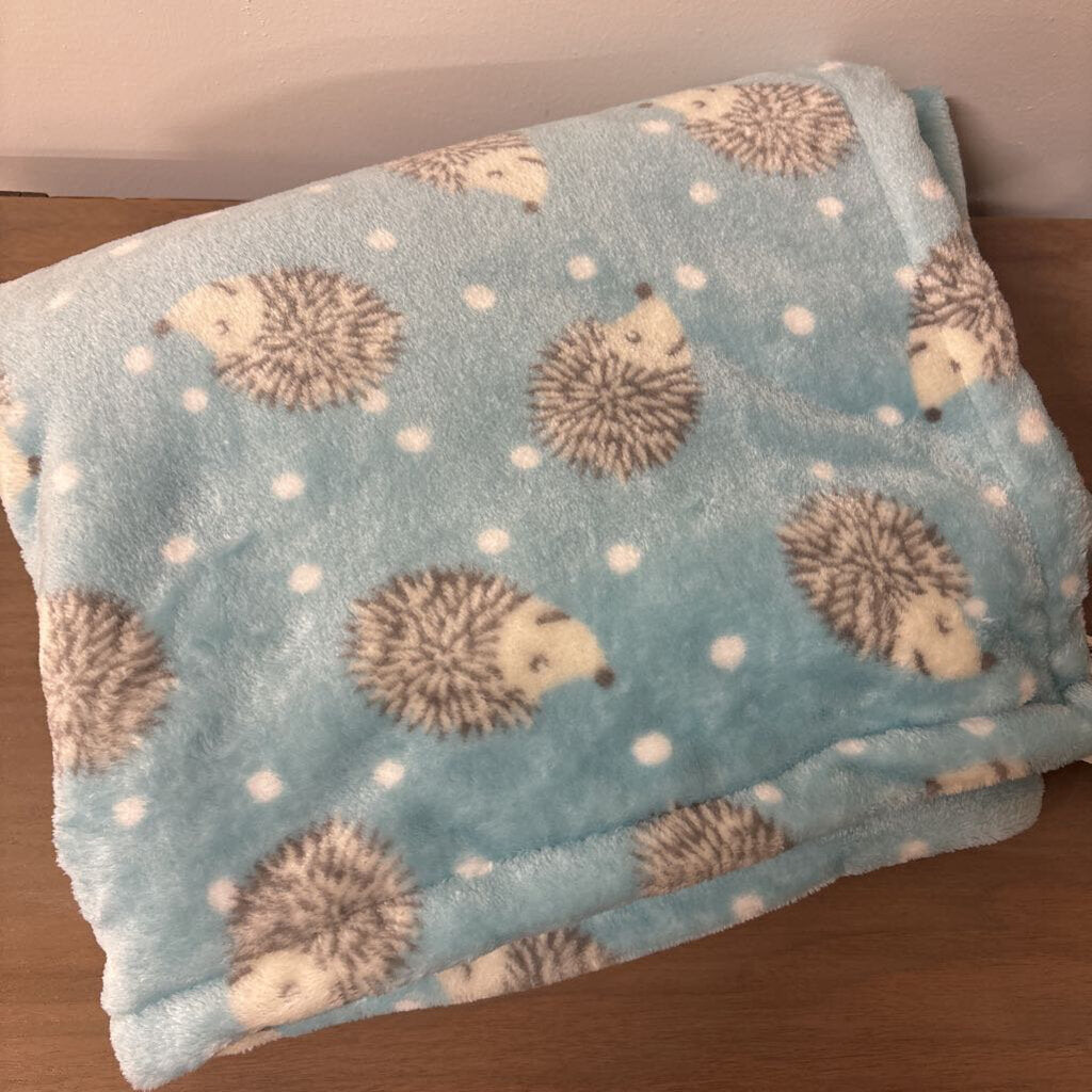 HEDGE HOG BABY BLANKET IN TEAL 30"X 45"
