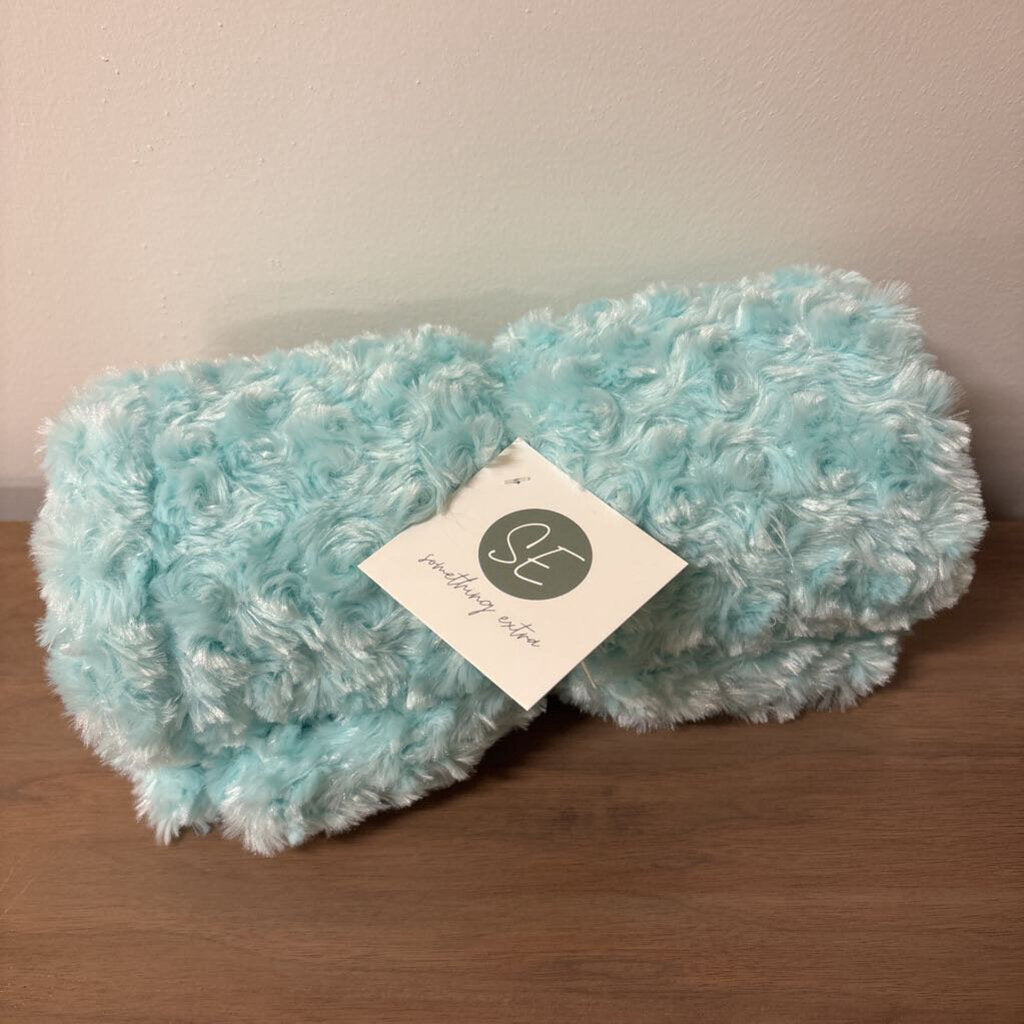 CABBAGE ROSE BABY BLANKET IN TEAL 30"X 40"