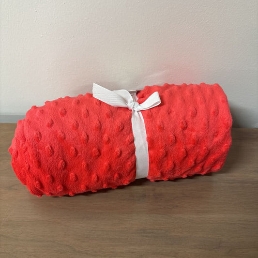 DIMPLE MINKY BABY BLANKET IN CORAL 30"X 40"