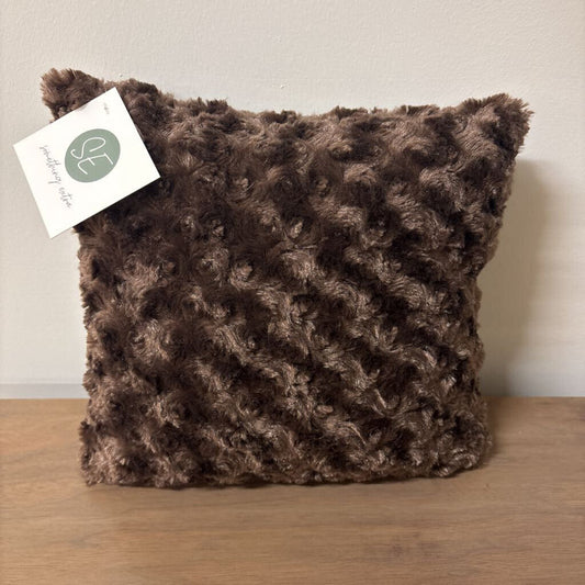 CABBAGE ROSE BABY TOSS CUSHION 11" x 12" TEDDY BEAR BROWN