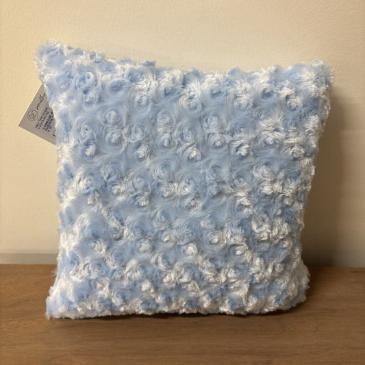 CABBAGE ROSE BABY TOSS CUSHION 12" x 12" BABY BLUE