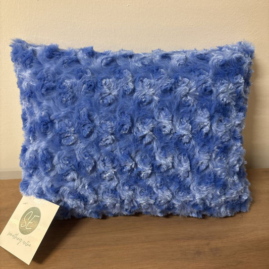 CABBAGE ROSE BABY TOSS CUSHION 9.5" x 12" BLUE