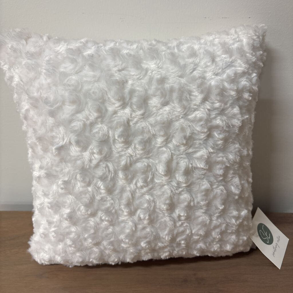 CABBAGE ROSE BABY TOSS CUSHION 14" x 14" WHITE