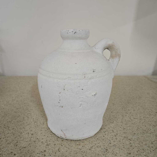 WHITE JUG W/HANDLE
