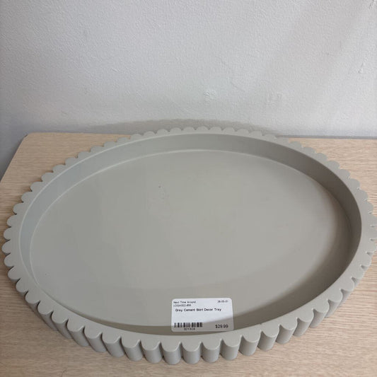 Grey Cement Skirt Decor Tray