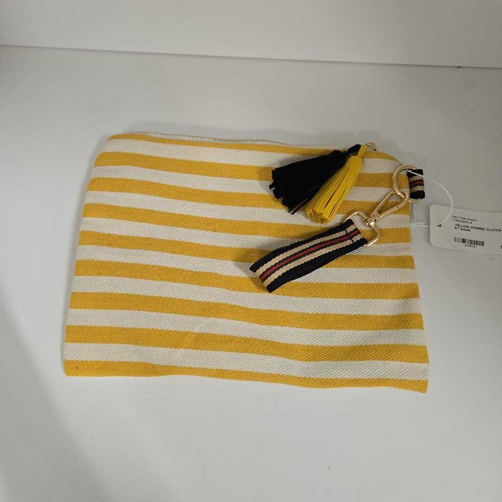 YELLOW STRIPED CLUTCH