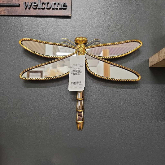 VINTAGE DRAGONFLY MIRROR WALL PENDANT