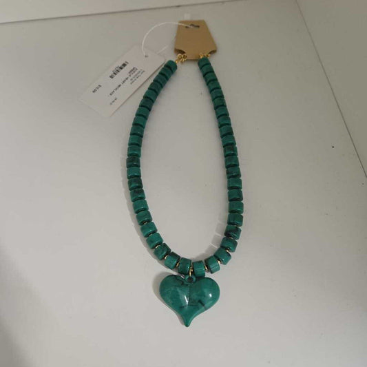 ACRYLIC HEART NECKLACE - GREEN