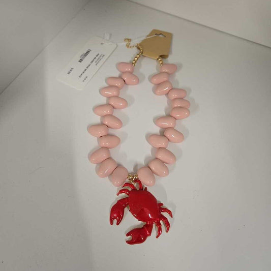 PINK BEADED CRAB NECKLACE