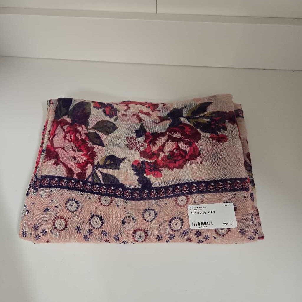 PINK FLORAL SCARF