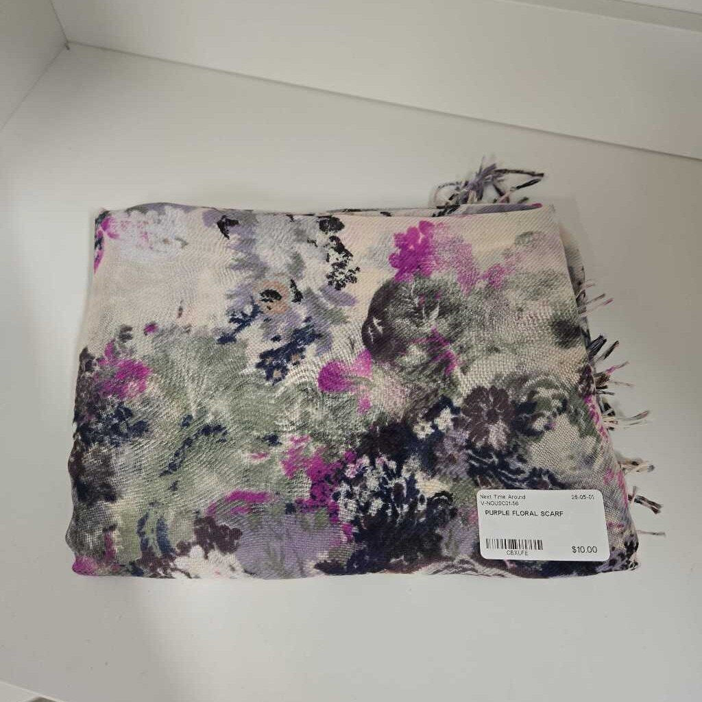 PURPLE FLORAL SCARF