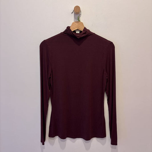BURGUNDY MOCK NECK