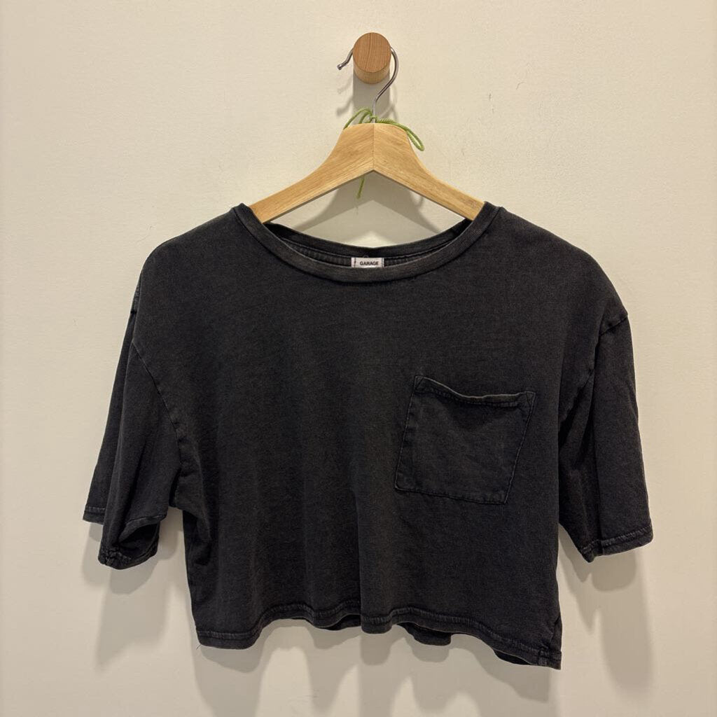 GREY CROPPED GARGE TEE (N)