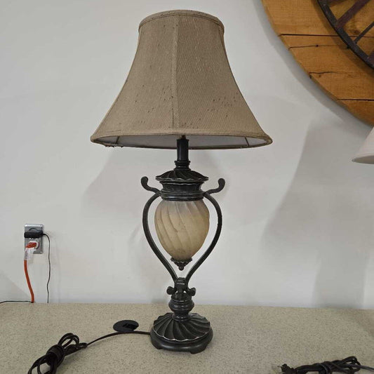 BRONZE TABLE LAMP W/2 SOCKETS