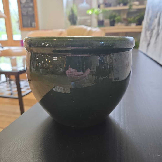 VTG 7" GREEN PLANT POT
