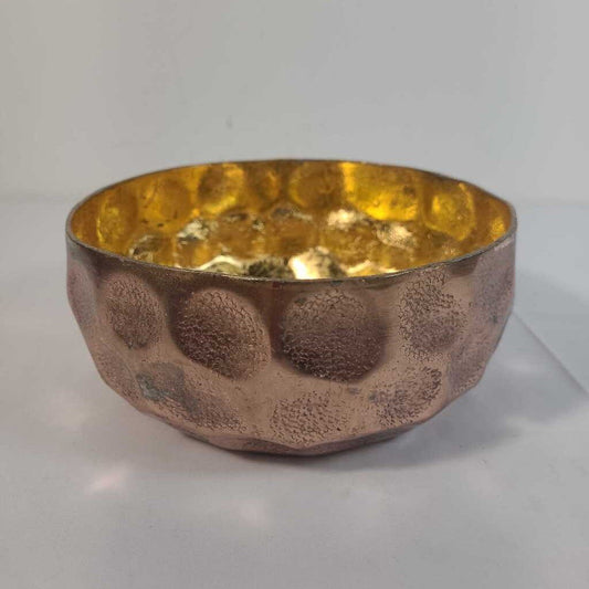 6" ROSE GOLD BOWL WITH GOLD LEAF