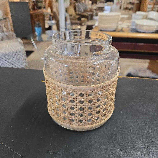 CANE WRAPPED VASE