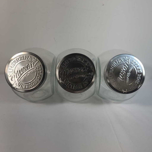S/3 MASON TILTED GLASS JARS