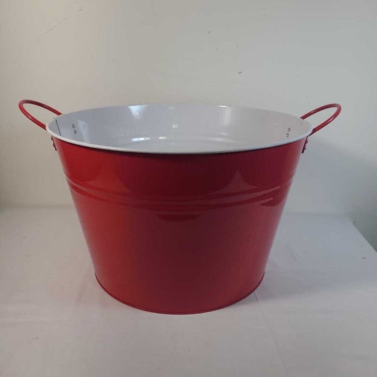 LG RED TIN BUCKET